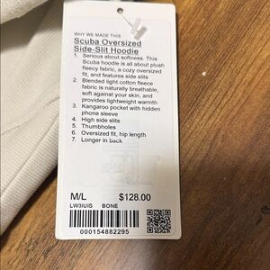 lululemon athletica Bone Scuba Oversized Side-Slit Hoodie sold out color
